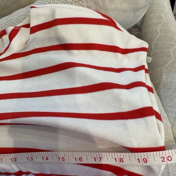 VTG Nautical Dress 10 Red White Candy Stripe Americana Pleated‎ Button Back USA - Picture 8 of 14